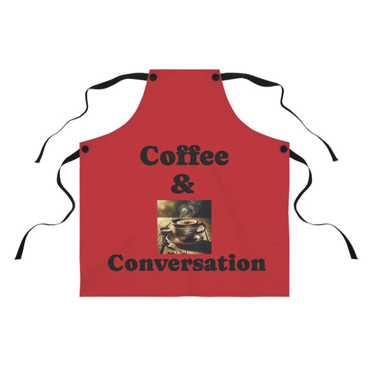 Coffee & Conversation Apron, Kitchen Gifts, Coffee Lovers Gift, Culinary Apron, Fun Cooking Apron, Conversation Starter