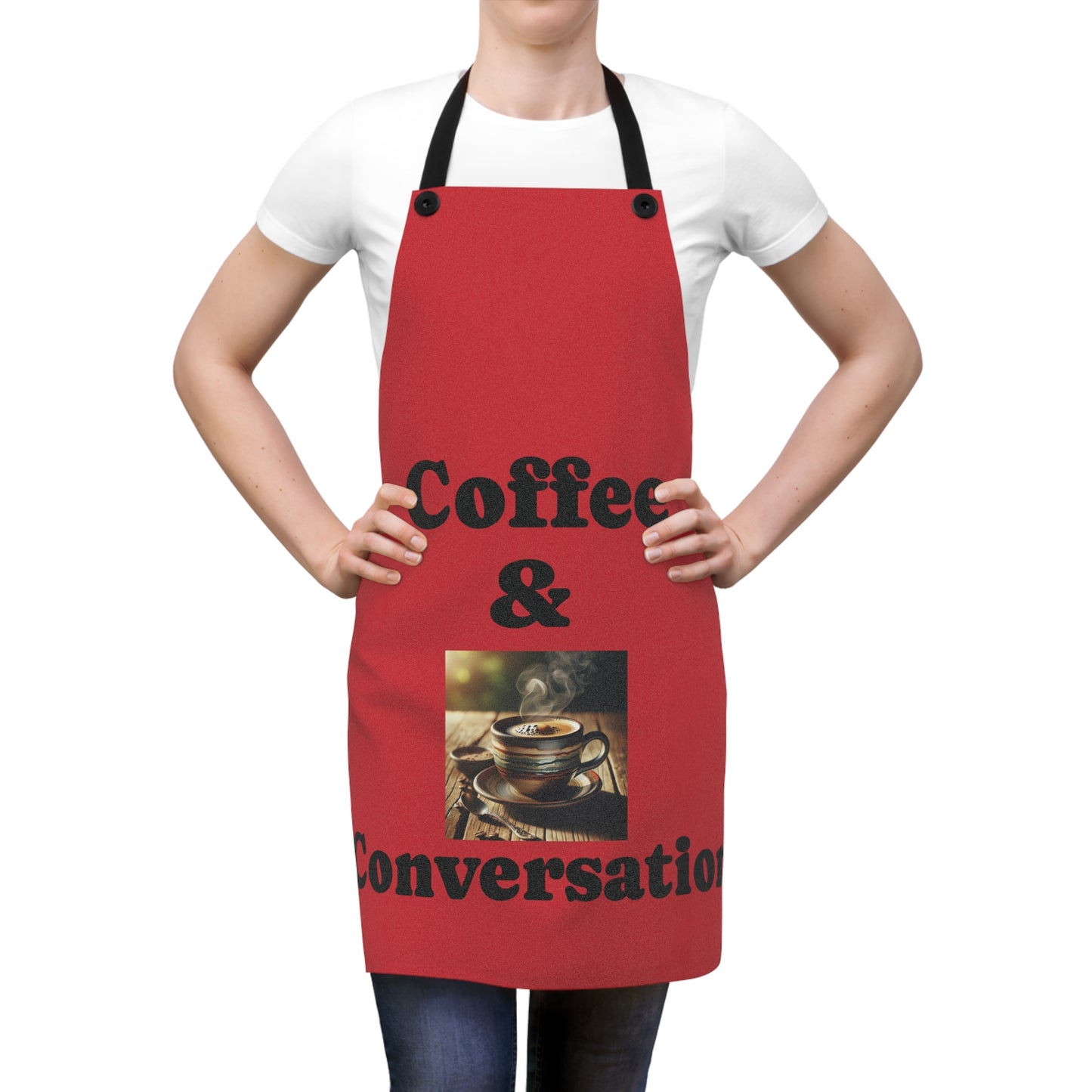 Coffee & Conversation Apron, Kitchen Gifts, Coffee Lovers Gift, Culinary Apron, Fun Cooking Apron, Conversation Starter
