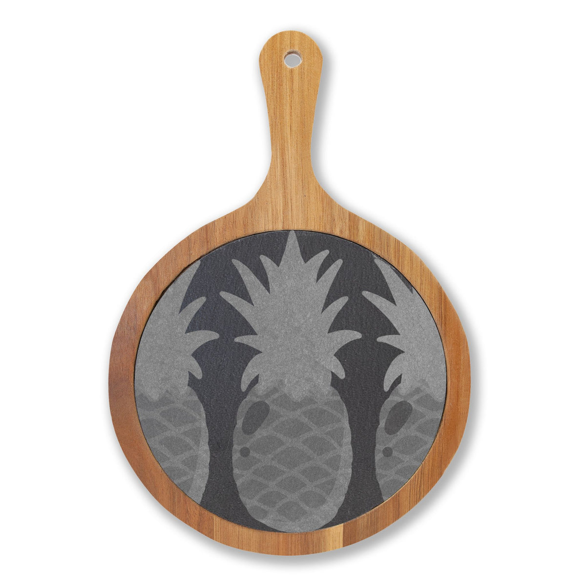 Engraved Pineapple Charcuterie Board with Cheese Knives