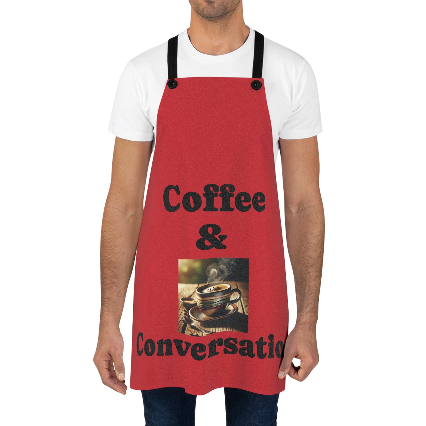 Coffee & Conversation Apron, Kitchen Gifts, Coffee Lovers Gift, Culinary Apron, Fun Cooking Apron, Conversation Starter