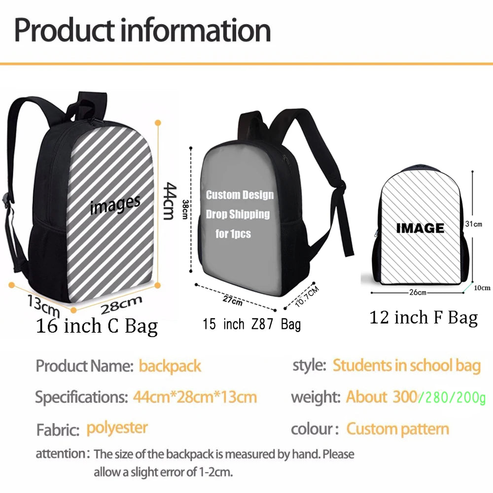 FORUDESIGNS Autism Awareness Pattern Schoolbags Christmas Backpack Casual Travel Daypack Campus Bag for Primary Student Mochila