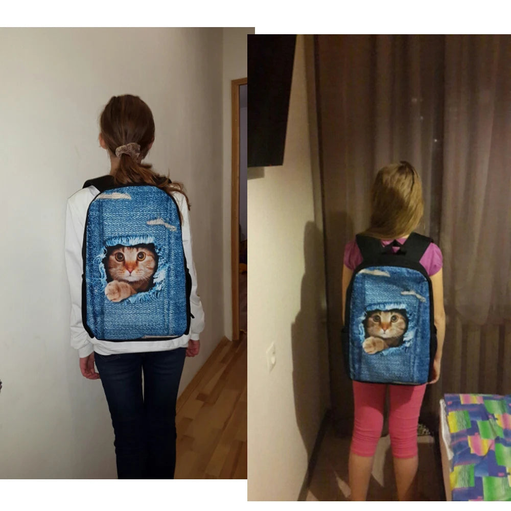 FORUDESIGNS Autism Awareness Pattern Schoolbags Christmas Backpack Casual Travel Daypack Campus Bag for Primary Student Mochila