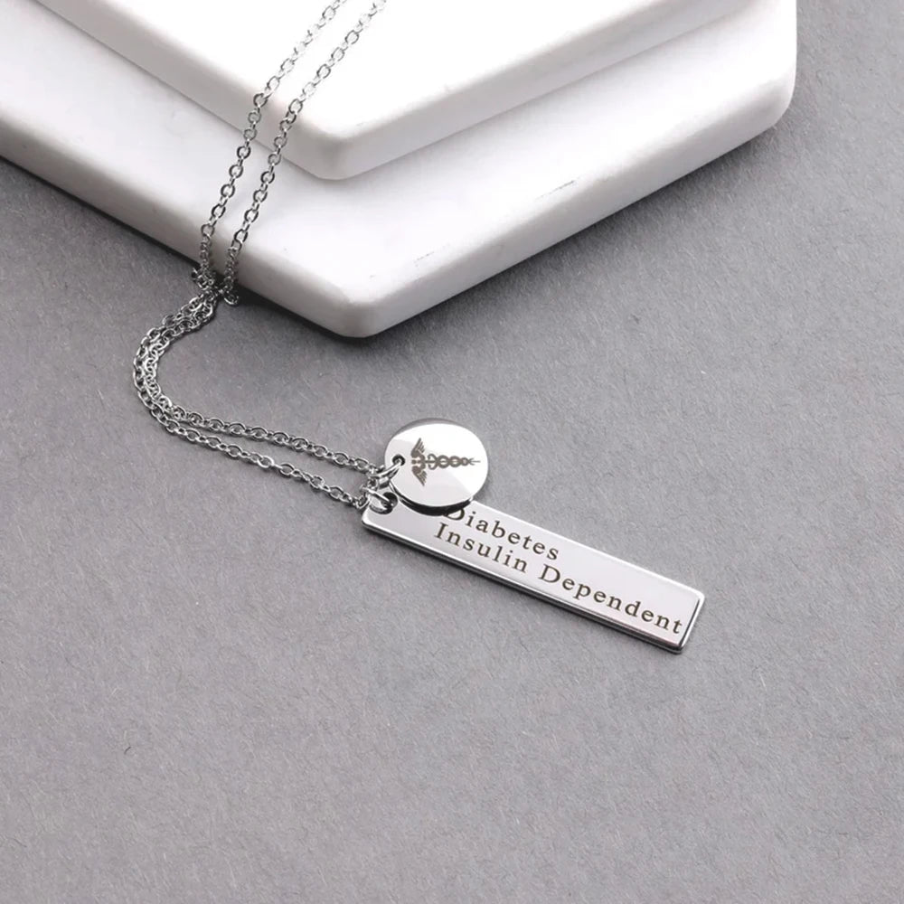 Personalized Medical Alert Necklace Diabetes Medical ID Necklaces for Women Autism Medical Jewelry Personalized Gift Name Neckla